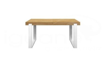 Stół FRAME nogi białe 160+100 cm NATURAL rozkładany