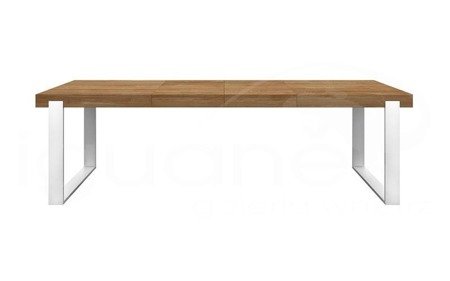 Stół FRAME nogi białe 160+100 cm TABACCO rozkładany