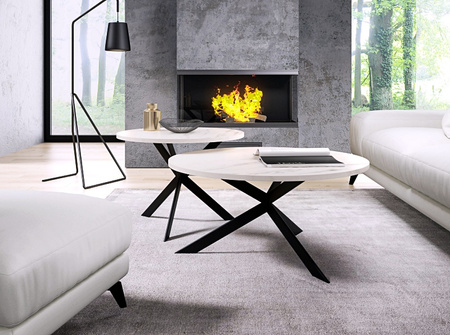 Zestaw stolików kawowy LIBRE marmur bianco / czarny