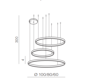 Lampa Halo 3 złota 100/80/60