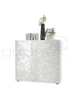 Komoda wysoka PRISMA 2 drzwi 121 cm biała