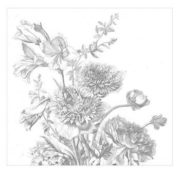 Mural Engraved Flowers  WP-672