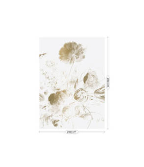 Mural Golden Age Flowers MW-049 złoty