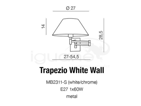 Lampa TRAPEZIO kinkiet biała