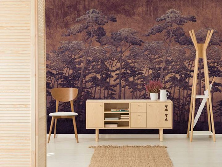 Mural Secret Forest Rust winyl 