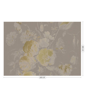 Mural Golden Age Flowers MW-045 złoty