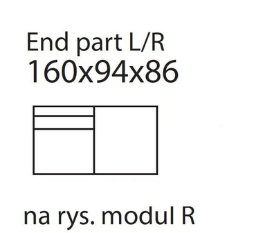 Moduł Noir Wood END PART L/R skóra