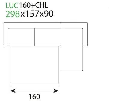 Sofa Sedac Nova LUC 160+CHL tkanina