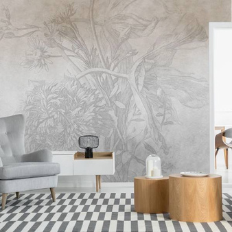 Mural Grey Ombre Flower winyl 