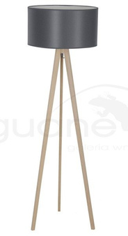 Lampa podłogowa Tripod Wood szara