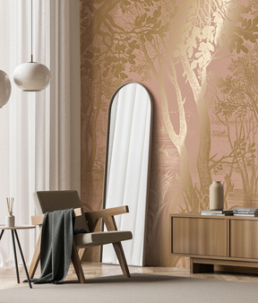 Mural Engraved Landscapes Nude MW-097 metallic gold