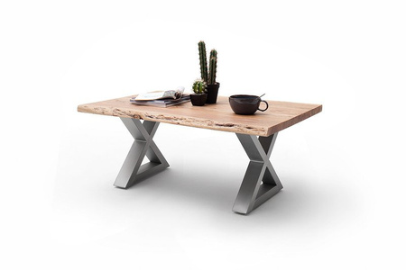 Stolik CARTAGENA 110cm, natur, stal szlachetna "X"