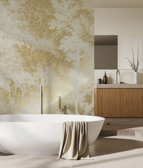 Mural Engraved Landscapes Sand MW-155 Metallic gold
