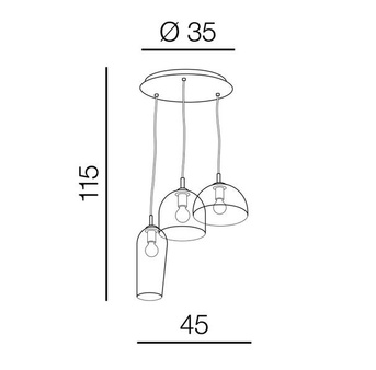 Lampa Blanca 3 AZ3336 przydymiona
