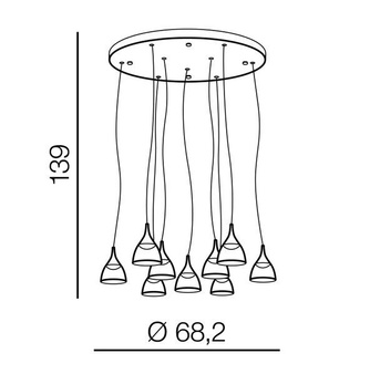 Lampa Dalmatia 9 AZ3143 ściemnialna czarna