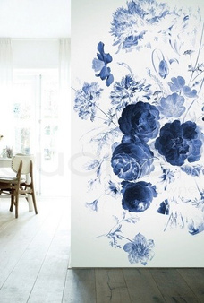 Mural Royal Blue Flowers I WP-207