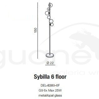 Lampa Sybilla 6 podłogowa