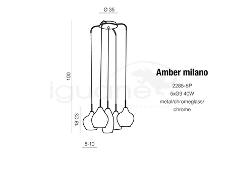 Lampa AMBER MILANO wisząca