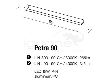 Lampa PETRA 60 3000K chrom