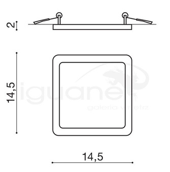 Lampa Slim 15 Square 3000K IP44 czarna