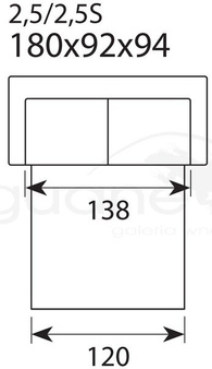 Sofa Chicago 2,5 FIX tkanina A Comfort EU