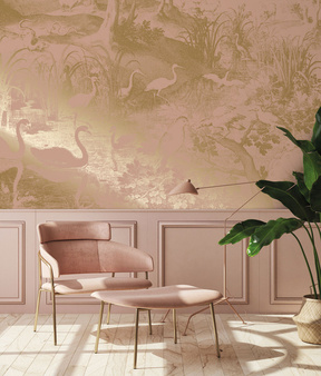 Mural Engraved Landscapes Nude MW-109 metallic gold