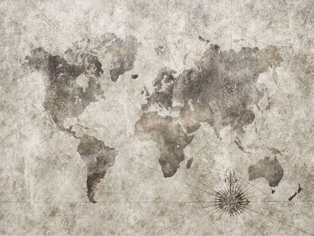 Mural Grunge World Map winyl