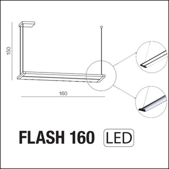 Lampa wisząca FLASH 160 czarna 3000K