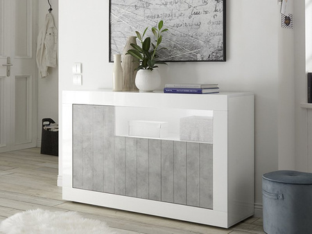 Komoda URBINO 3 drzwi biała, beton