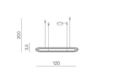 Lampa wisząca ELENA 120 złota