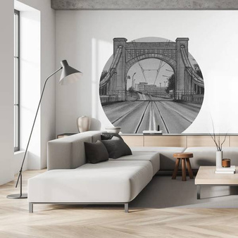 Mural koło Bridge B&W