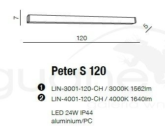Lampa PETER 120 3000K chrom