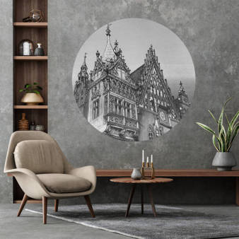 Mural koło Town hall B&W