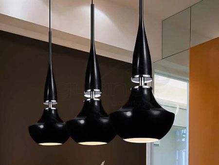 Lampa TASOS 5 wisząca chrom-czarna
