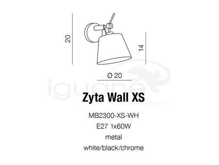 Lampa ZYTA XS kinkiet biały