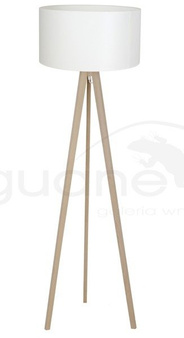 Lampa podłogowa Tripod Wood biała