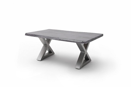 Stolik CARTAGENA 110cm, szary przecierany, stal szlachetna "X"