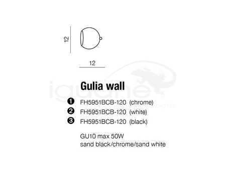 Lampa GULIA kinkiet chrom