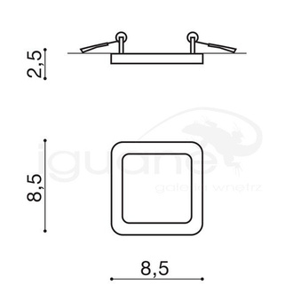Lampa Slim 9 Square 3000K IP44 biała