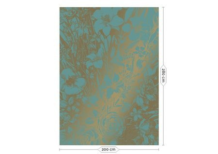 Mural Engraved Flowers MW-019 złoty