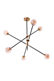 Lampa Solen 6 wisząca czarno-złota