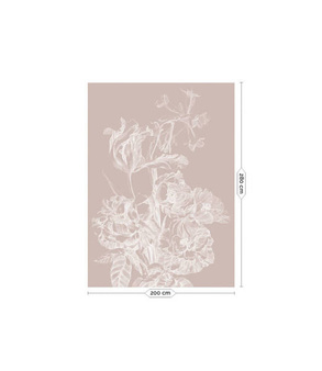Mural Engraved Flowers Nude  WP-744