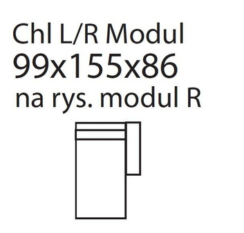 Moduł Noir Wood CHL L/R skóra