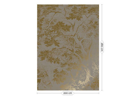 Mural Engraved Landscapes Grey MW-173 Metallic gold