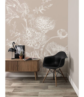 Mural Engraved Flowers Sand WP-754