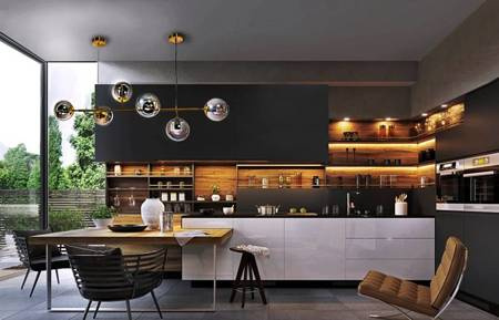 Lampa Helios 6 wisząca złota