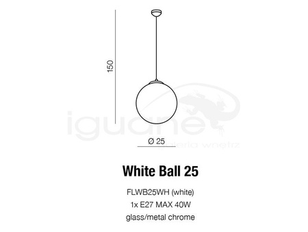 Lampa WHITE BALL 25 wisząca
