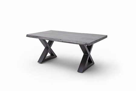 Stolik CARTAGENA 110cm, szary przecierany, antracyt mat "X"