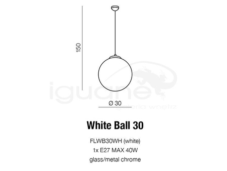 Lampa WHITE BALL 30 wisząca