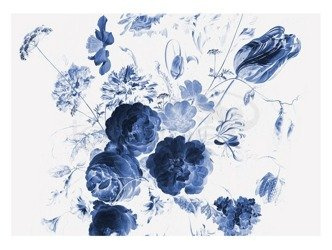 Mural Royal Blue Flowers I WP-223